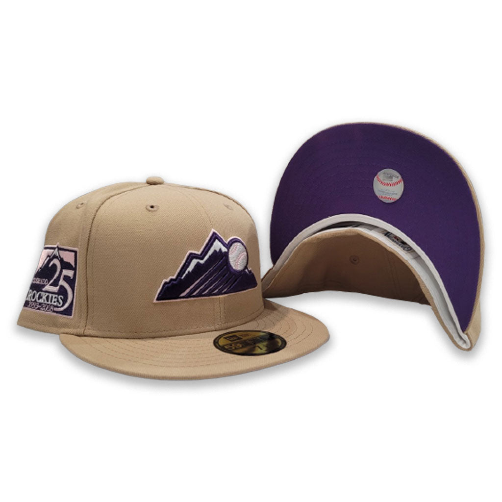 Custom New Era 59FIFTY Colorado Rockies 25th Anniversary Fitted Hat 7 5/8 / True Purple/Clear Mint