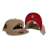 Tan Colorado Rockies Red Bottom 20th Anniversary Side Patch New Era 59Fifty Fitted