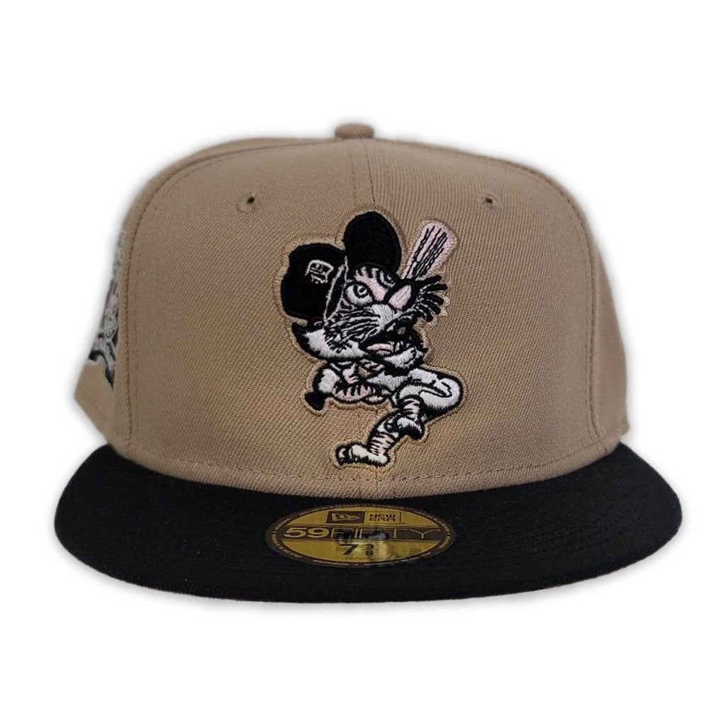 Tan Detroit Tigers Black Visor Pink Bottom 1968 World Series Side Patch "Oatmeal Collection" New Era 59Fifty Fitted