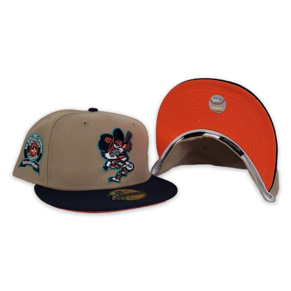 Rust Orange Detroit Tigers Yellow Visor Red Bottom 1968 World Series Champions Side Patch New Era 59FIFTY Fitted 71/8