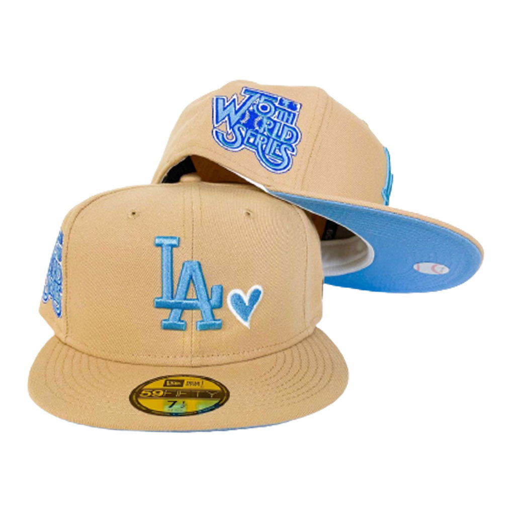 New Era LA Los Angeles Dodgers 59FIFTY LP Low Profile Gold Program 2020  World Series Champions Fitted Hat, Blue Cap