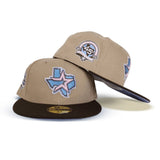 Tan Houston Astros Brown Visor Lavender Bottom 45th Anniversary Side Patch New Era 59Fifty Fitted