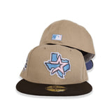 Tan Houston Astros Brown Visor Lavender Bottom 45th Anniversary Side Patch New Era 59Fifty Fitted