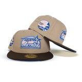 Tan Houston Astros Brown Visor Sea Blue Bottom 35th Great Years Side Patch New Era 59Fifty Fitted