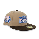 Tan Houston Astros Brown Visor Sea Blue Bottom 35th Great Years Side Patch New Era 59Fifty Fitted