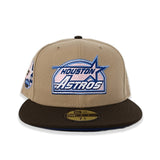 Tan Houston Astros Brown Visor Sea Blue Bottom 35th Great Years Side Patch New Era 59Fifty Fitted