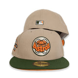 Tan Houston Astros Olive Green Visor Orange Bottom 1986 Astrodome Side Patch New Era 59Fifty Fitted