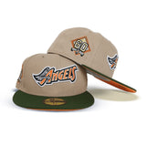 Tan Los Angeles Angels Olive Green Visor Orange Bottom 60th Anniversary Side Patch New Era 59Fifty Fitted