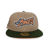 Tan Los Angeles Angels Olive Green Visor Orange Bottom 60th Anniversary Side Patch New Era 59Fifty Fitted