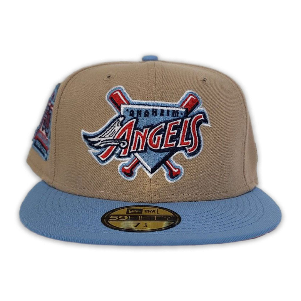 Anaheim Angels 50th Anniversary New Era 59Fifty Fitted Hat (Light blue Tan  Under Brim)