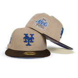 Tan New York Mets Brown Visor Lavender Bottom 40th Anniversary Side Patch New Era 59Fifty Fitted