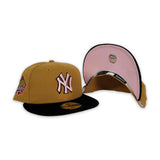 Tan New York Yankees Black Corduroy Visor Pink Bottom 1999 Worl Series Side Patch New Era 59Fifty Fitted