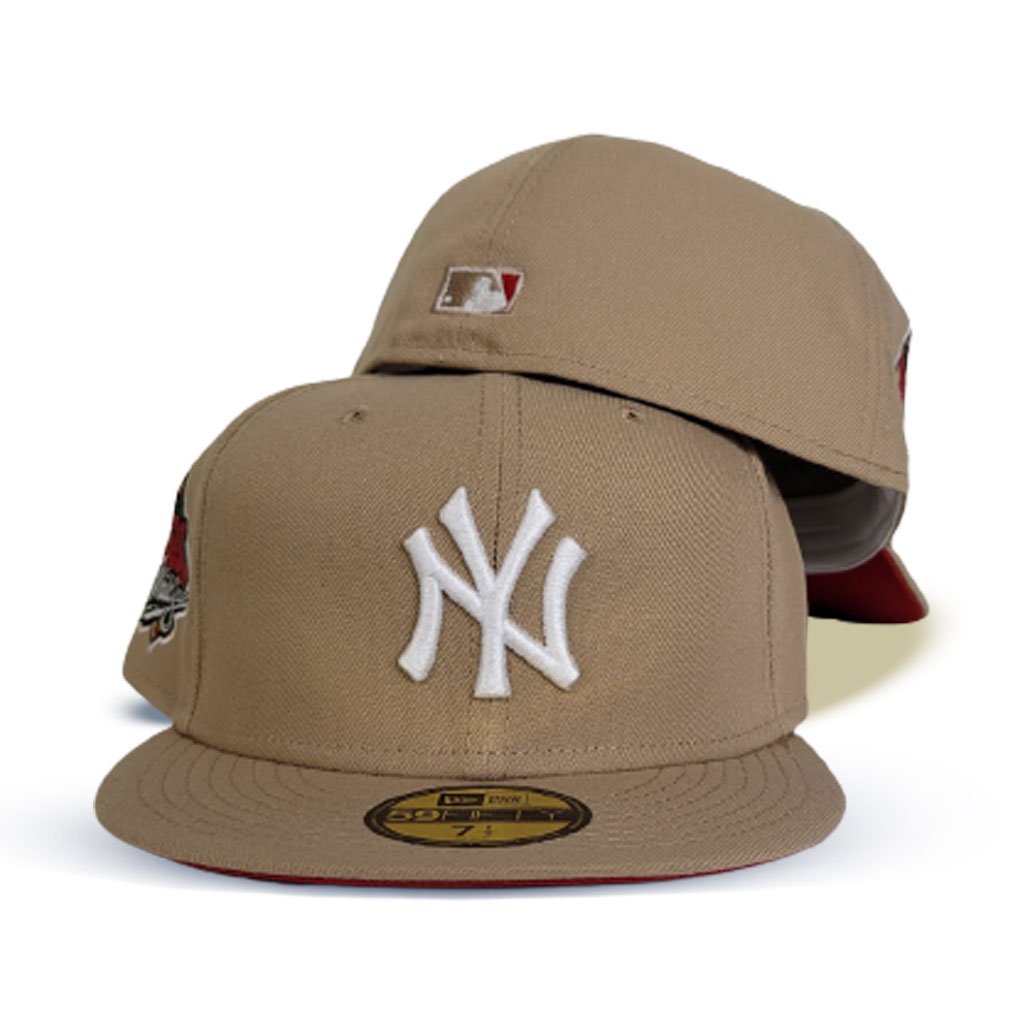 New York Yankees New Era 1999 World Series Sky Blue Undervisor 59FIFTY  Fitted Hat - Tan