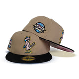 Tan St. Louis Cardinals Black Visor Pink Bottom 125th Anniversary Side Patch New Era 59Fifty Fitted