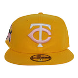 Taxi Yellow Minnesota Twins Pink Bottom 1985 All Star Game Side Patch New Era 59Fifty Fitted
