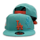 Teal Los Angeles Dodgers Palm Tree Orange Bottom 60th Anniversary New Era 9Fifty Snapback