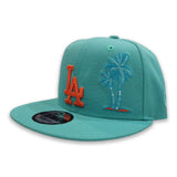 Teal Los Angeles Dodgers Palm Tree Orange Bottom 60th Anniversary New Era 9Fifty Snapback