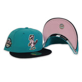 Teal St. Louis Cardinals Black Visor Pink Bottom 125th Anniversary Side Patch New Era 59Fifty Fitted