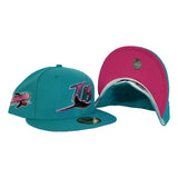 Teal Tampa Bay Rays Bright Pink Bottom 1998 Inaugural Season New Era 59Fifty Fitted