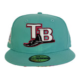 Teal Tampa Bay Rays Floral Bottom 10th Seasons New Era 59Fifty Fitted
