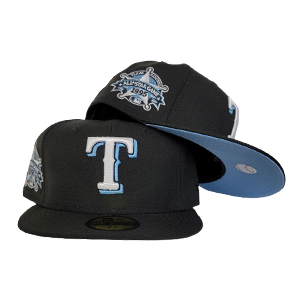 Texas Rangers Black Icy Blue Bottom 1985 All Star Game New Era 59Fifty Fitted