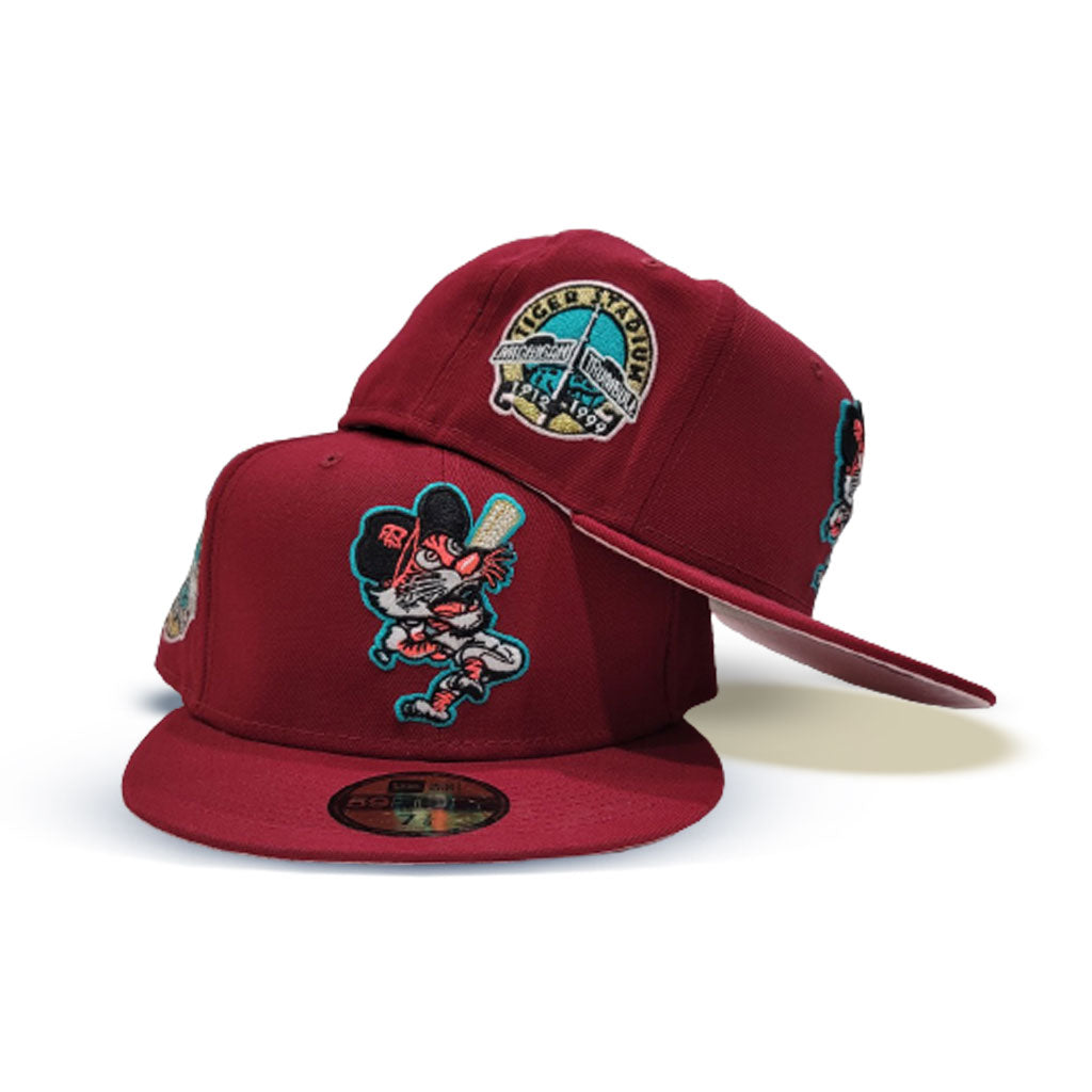 Exclusive Fitted New Era Fitted Detroit Tigers Exclusive Red with Pink  Bottom