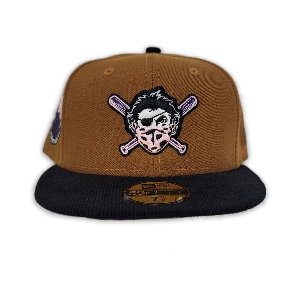 Toast Pittsburgh Pirates Black Corduroy Visor Purple Bottom Pirates Flag Side Patch New Era 59Fifty Fitted