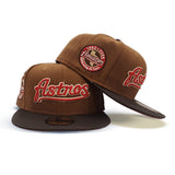 Toast Script Houston Astros Brown Visor Red Bottom Celebrating 45 Years Side Patch New Era 59Fifty Fitted
