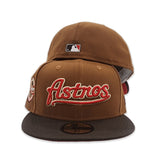 Toast Script Houston Astros Brown Visor Red Bottom Celebrating 45 Years Side Patch New Era 59Fifty Fitted