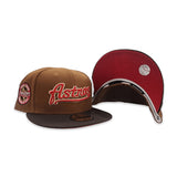 Toast Script Houston Astros Brown Visor Red Bottom Celebrating 45 Years Side Patch New Era 59Fifty Fitted