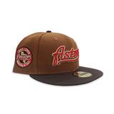 Toast Script Houston Astros Brown Visor Red Bottom Celebrating 45 Years Side Patch New Era 59Fifty Fitted