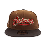 Toast Script Houston Astros Brown Visor Red Bottom Celebrating 45 Years Side Patch New Era 59Fifty Fitted