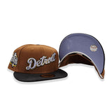 Toast Script Detroit Tigers Black Corduroy Visor Lavender Bottom 2012 World Series Side Patch New Era 59Fifty Fitted