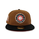 Toasted Peanut Seattle Mariners Black Visor Red Bottom 20th Anniversary Side Patch New Era 59Fifty Fitted