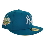 Turquoise Heart New York Yankees Soft Yellow Bottom 1999 World Series Side patch New Era 59Fifty Fitted