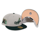 Stone Dodger Dark Green Visor Peach Bottom Jackie Robinson 75th Years Side Patch New Era 59Fifty Fitted