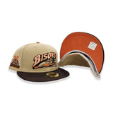 Vegas Gold Buffalo Bisons Blue Brown Visor Orange Bottom 25th Years Side Patch New Era 59Fifty Fitted