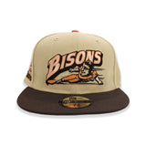 Vegas Gold Buffalo Bisons Blue Brown Visor Orange Bottom 25th Years Side Patch New Era 59Fifty Fitted