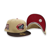 Vegas Gold Cincinnati Reds Brown Visor Red Bottom 1975 The Big Red Matchine Side Patch New Era 59Fifty Fitted