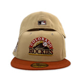 Vegas Gold Corduroy Colorado Rockies Rust Visor Gray Bottom 10th Years Anniversary Side Patch New Era 59Fifty Fitted