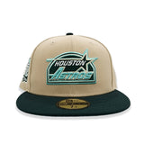 Vegas Gold Houston Astros Dark Green Visor Mint Green Bottom 50th Anniversary Side Patch New Era 59Fifty Fitted