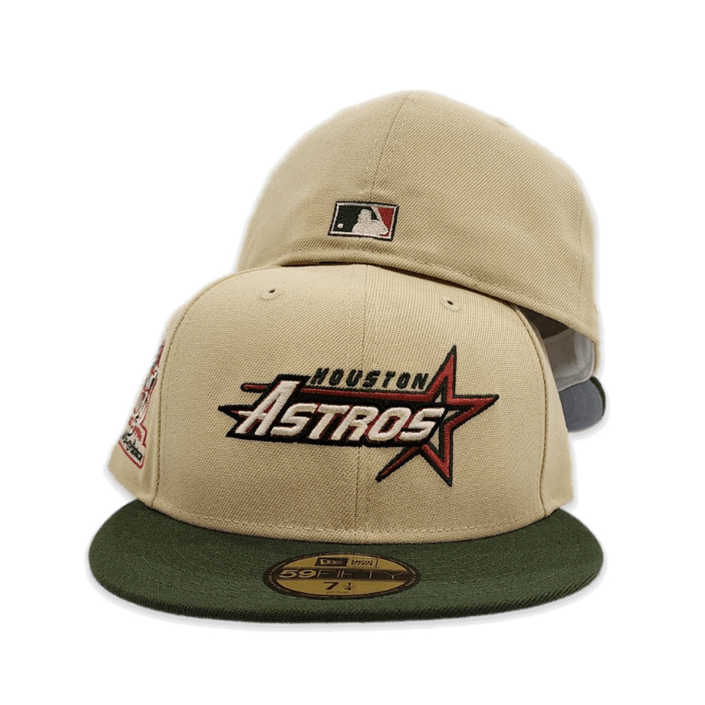 Vegas Gold Houston Astros Olive Green Visor Gray Bottom 35th Great Years Side Patch New Era 59FIFTY Fitted 8