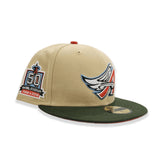 Vegas Gold Los Angeles Angels Olive Green Visor Orange Bottom 50th Anniversary Side Patch New Era 59Fifty Fitted