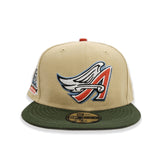 Vegas Gold Los Angeles Angels Olive Green Visor Orange Bottom 50th Anniversary Side Patch New Era 59Fifty Fitted