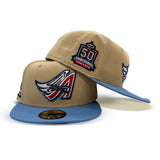Vegas Gold Los Angeles Angels Sky Blue Visor Red Bottom 50th Anniversary New Era 59Fifty Fitted