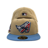 Vegas Gold Los Angeles Angels Sky Blue Visor Red Bottom 50th Anniversary New Era 59Fifty Fitted