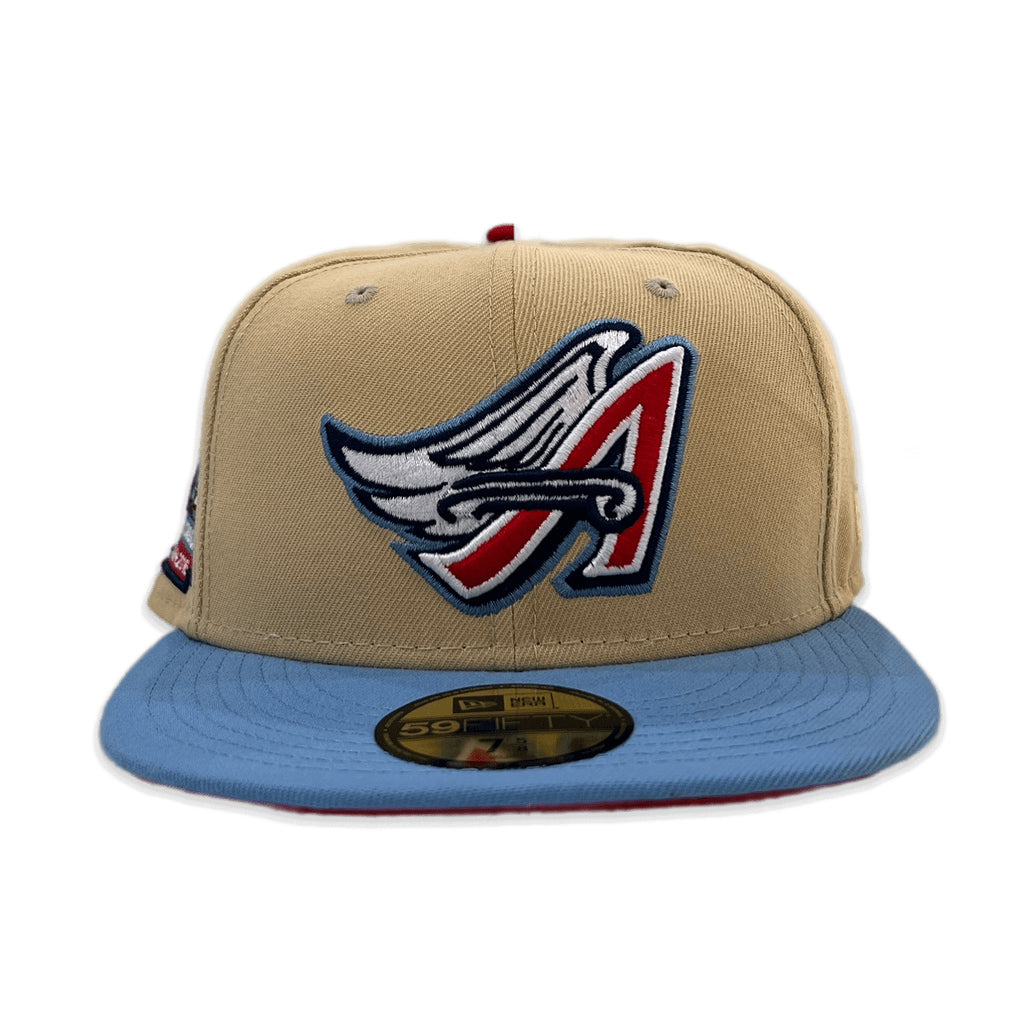 Anaheim Angels 50th Anniversary New Era 59Fifty Fitted Hat (Light blue Tan  Under Brim)