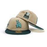 Vegas Gold Los Angeles Dodgers Dark Green Visor Mint Green Bottom 60th Anniversary Side Patch New Era 59Fifty Fitted