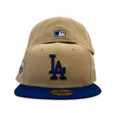 Vegas Gold Los Angeles Dodgers Royal Blue Visor Gray Bottom 40th Anniversary Side Patch New Era 59Fifty Fitted