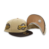 Vegas Gold Milwaukee Brewers Brown Visor Gold Bottom 2002 All Star Game Side Patch New Era 59Fifty Fitted